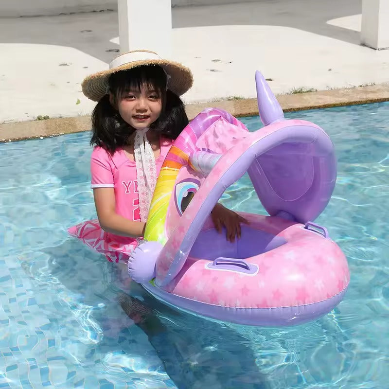 Bouée Bateau pour Bébé avec Pare-Soleil 12M+
