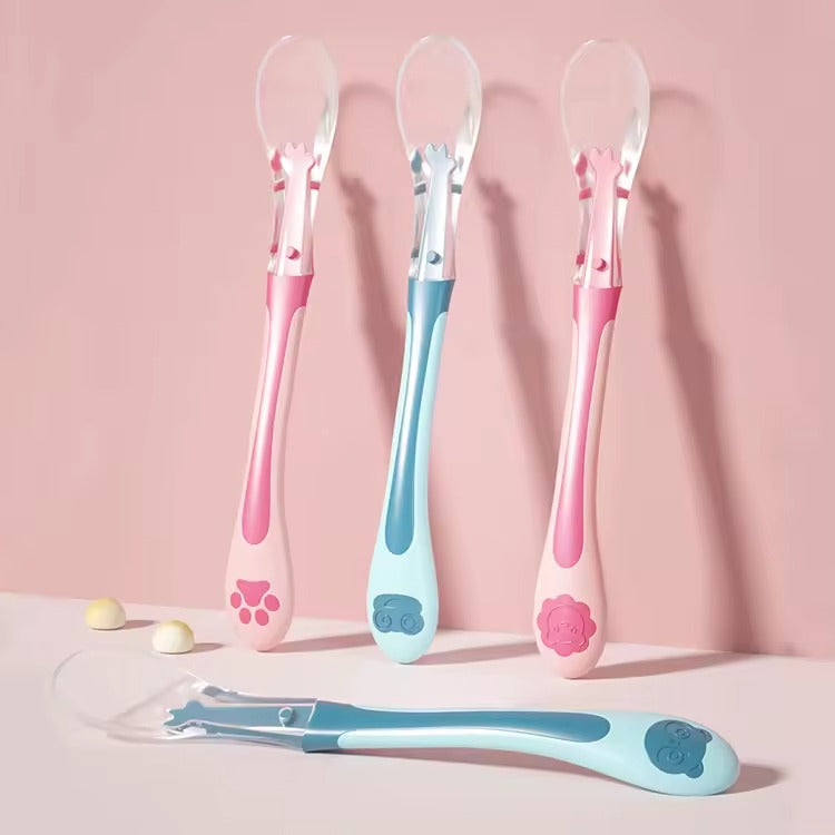 Cuillère Bébé en Silicone Alimentaire  LYKO 2 Pieces