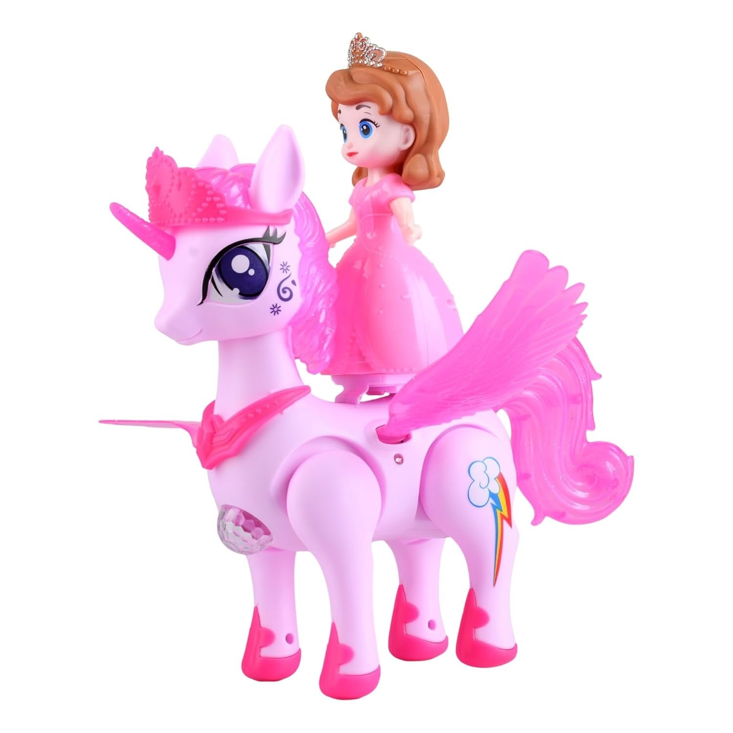 Poupée Princesse Musicale Dansante – Marche, Rotation 360° & Lumières LED