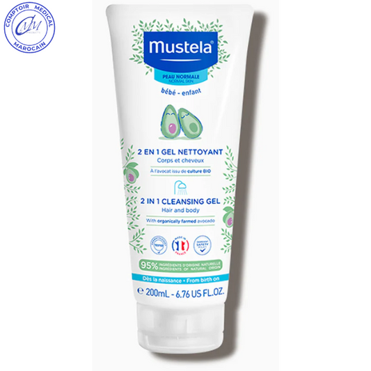 GEL NETTOYANT 2EN1 CHEVEUX ET CORPS 200ML-MUSTELA