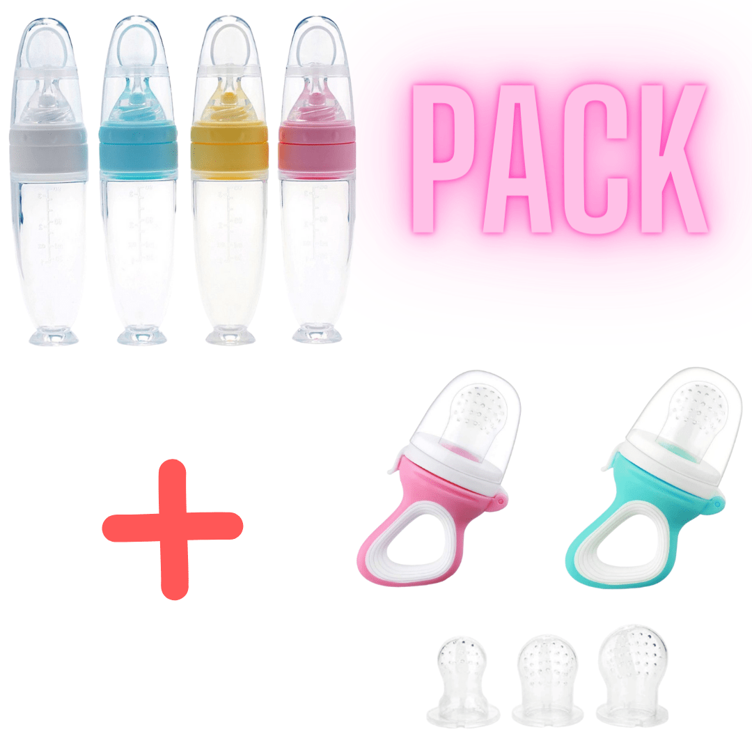 Pack de Biberon en Silicone + Sucette de Fruit évolutive 3 tête
