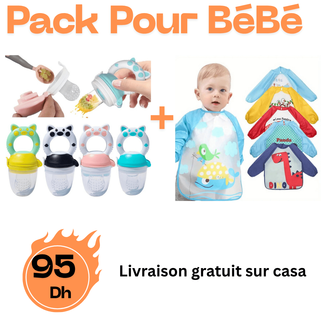 Pack Découverte des Saveurs : Sucette de Fruit et Bavoirs à Manches