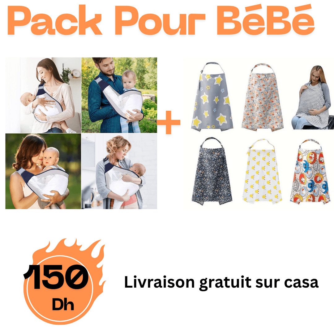 Pack Maman & Bébé : Écharpe de Portage Confort et Tablier d'Allaitement Discret