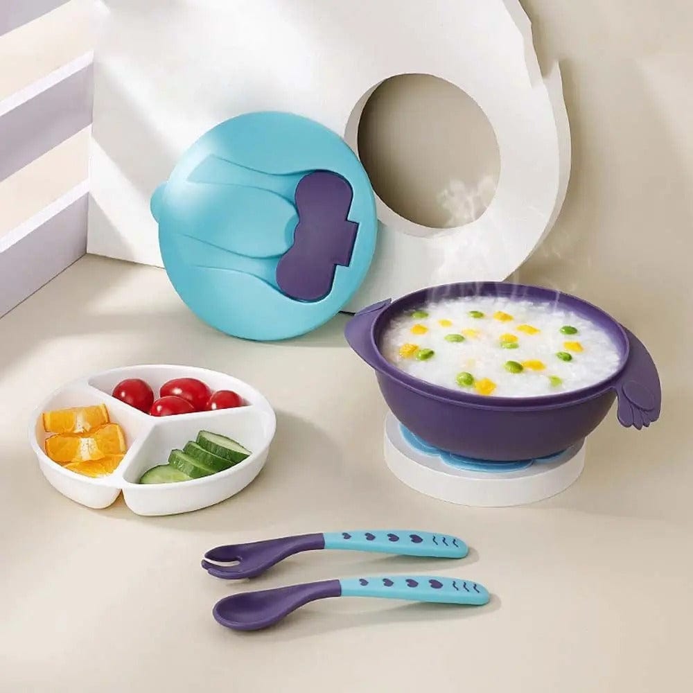 Alimentation Assiette avec Base à succion , bol et cuillère Produit_bebe_maroc