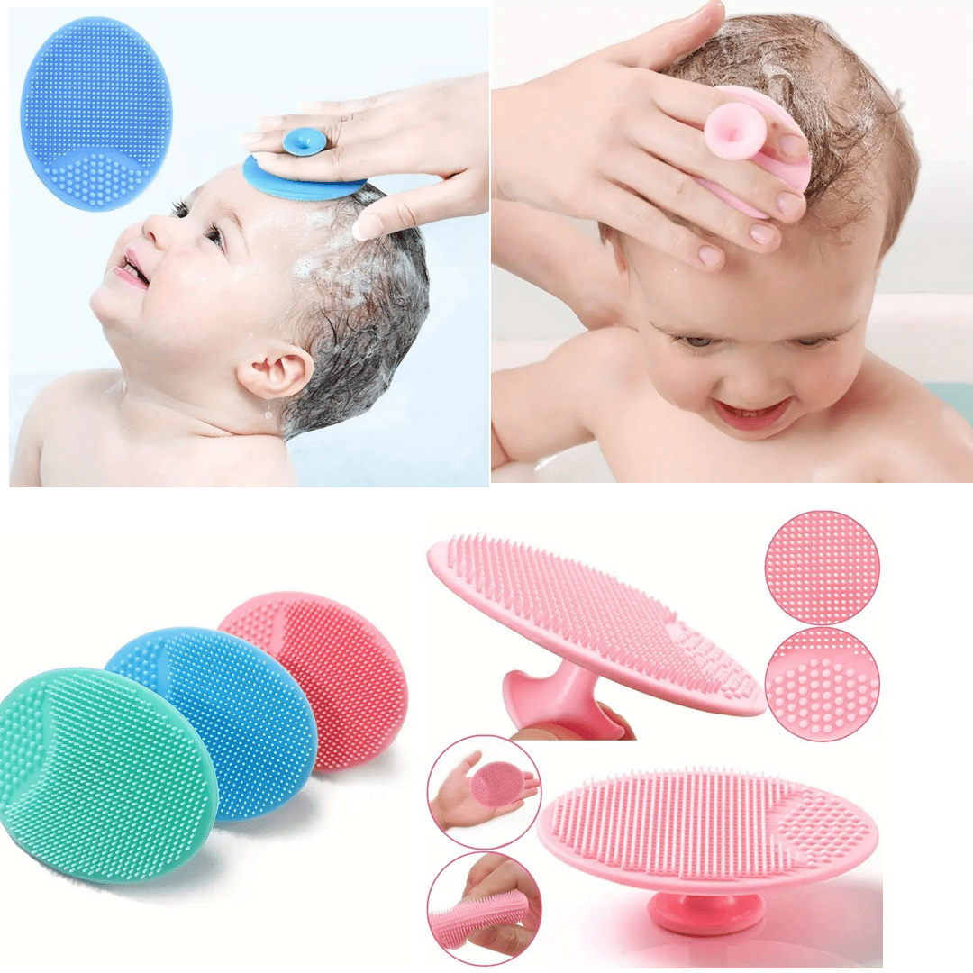 Bain et soin de peau Brosse de bain pour bébé, exfoliant en silicone pour le massage de la croûte de lait Produit_bebe_maroc