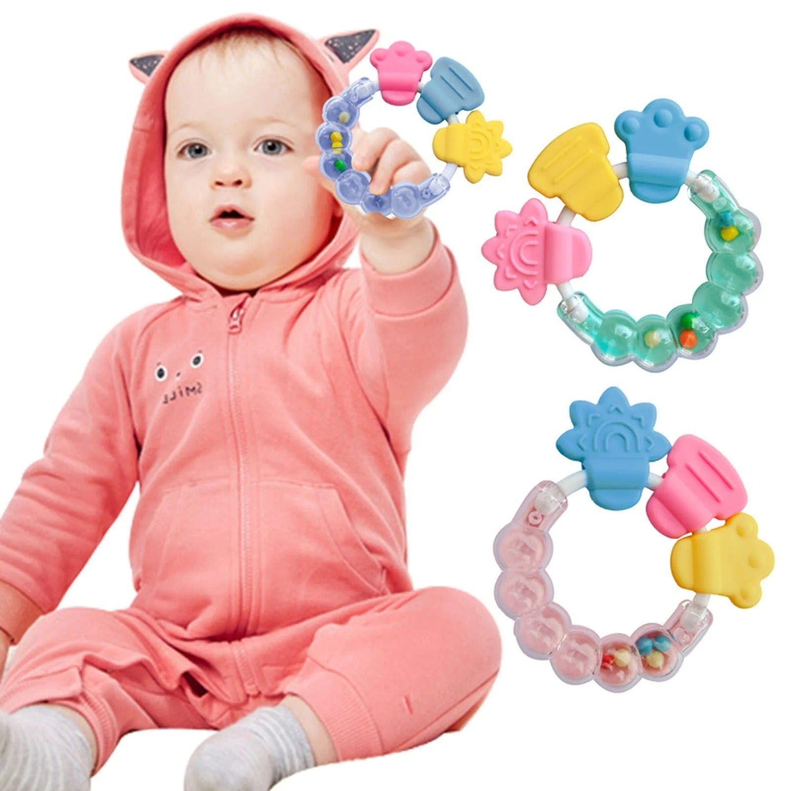 Anneau de Dentition Hochet de dentition musical multifonctionnel pour bébé Produit_bebe_maroc