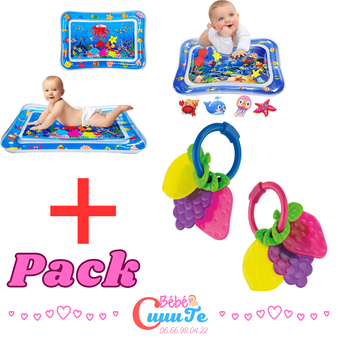 Pack Tapis d'eau Gonflable +  Anneau de dentition en silicone Produit_bebe_maroc