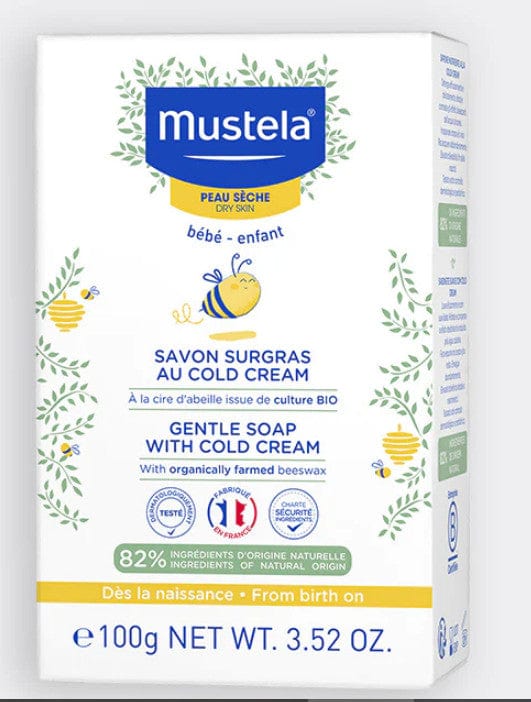 Bain et soin de peau Savon surgras au Cold Cream à la cire d'abeille BIO Mustela Produit_bebe_maroc