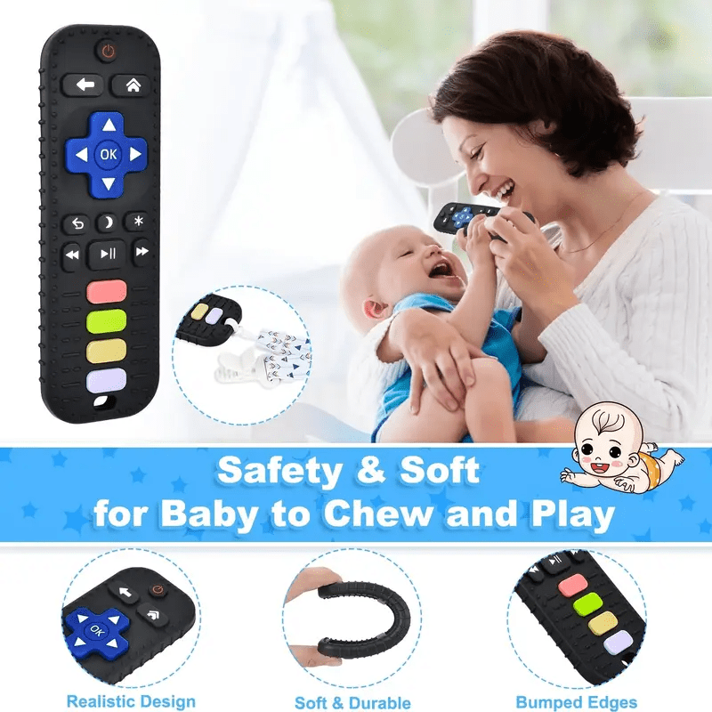 Anneau de Dentition Télécommande en Silicone avec Boutons Numériques Jouet de Dentition Produit_bebe_maroc