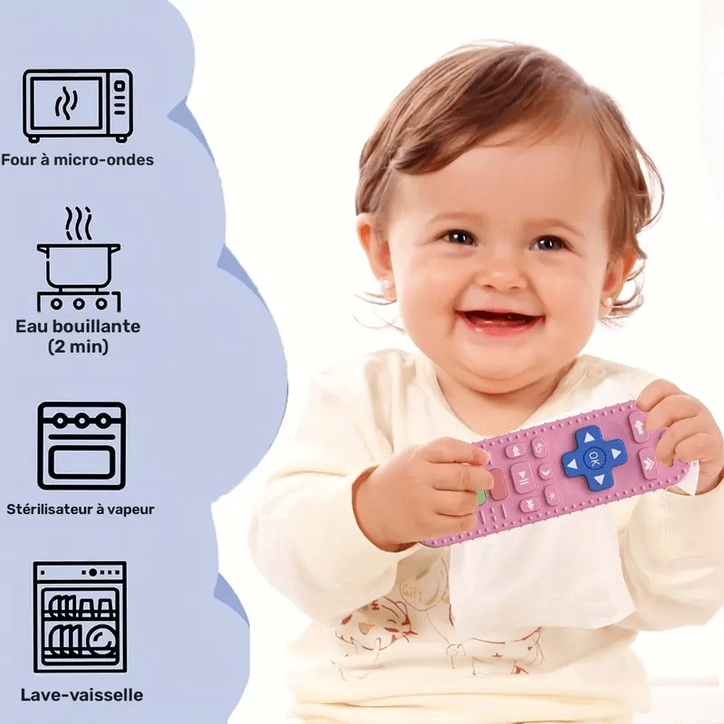 Anneau de Dentition Télécommande en Silicone avec Boutons Numériques Jouet de Dentition Produit_bebe_maroc