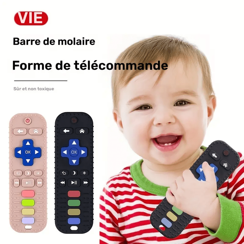 Anneau de Dentition Télécommande en Silicone avec Boutons Numériques Jouet de Dentition Produit_bebe_maroc