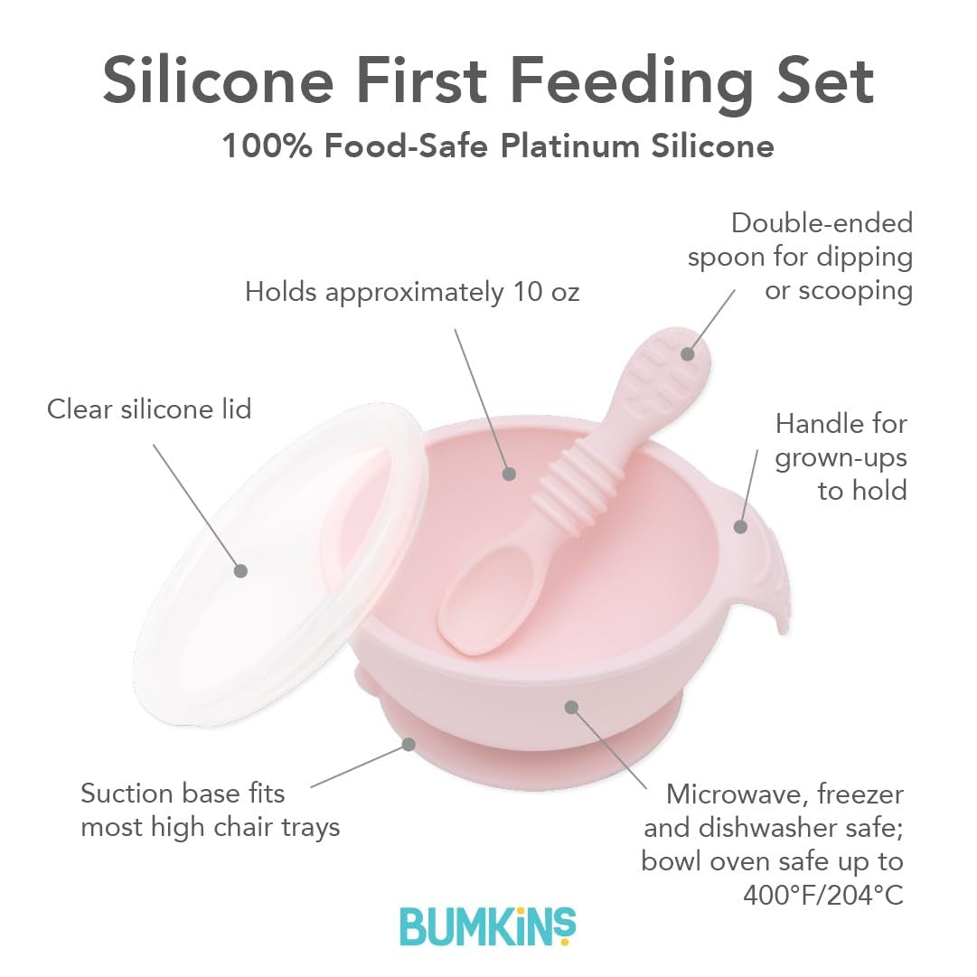 Ensemble bol en silicone et cuillère à ventouse