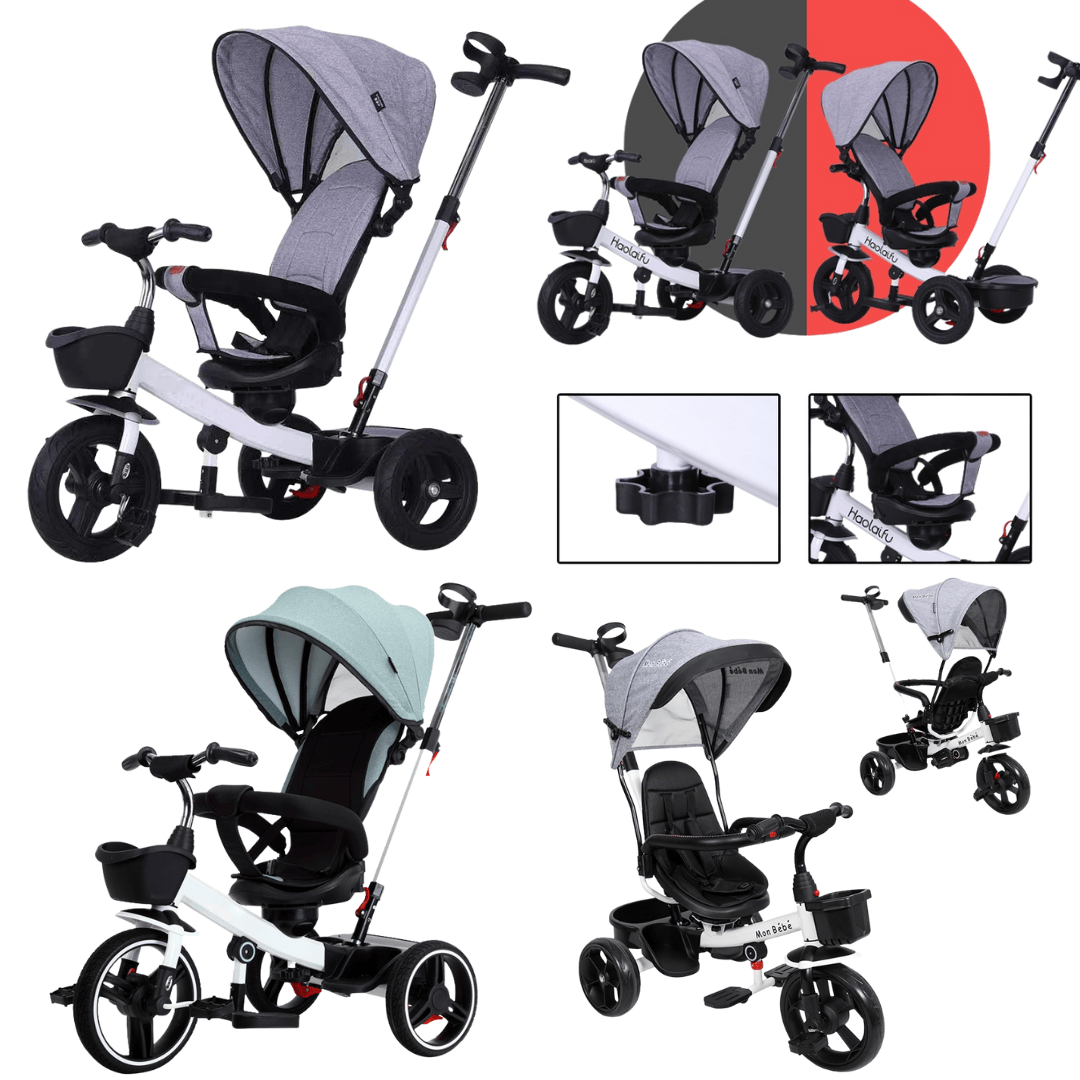 Tricycle Poussette Évolutif Siège rotatif à 360° – Mon Bébé