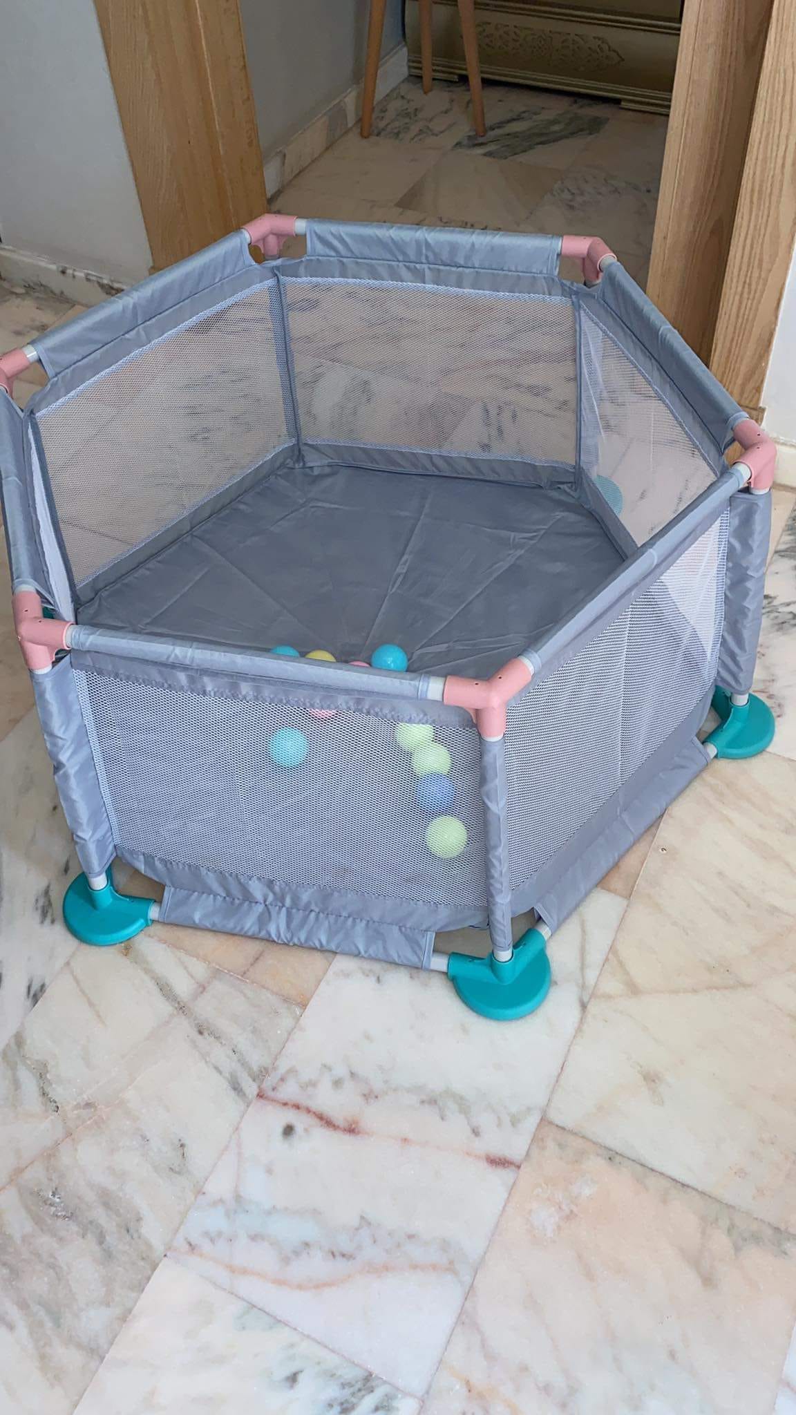 Parc de jeux sécurisé octogone + 10 balles