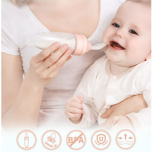 Biberon en Silicone avec Cuillère  Silicone