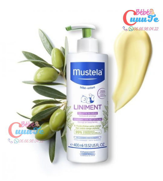 Liniment  Nettoie et protège  Mustela 400ml - Bébé CuuuTe