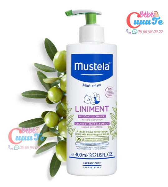 Liniment  Nettoie et protège  Mustela 400ml - Bébé CuuuTe