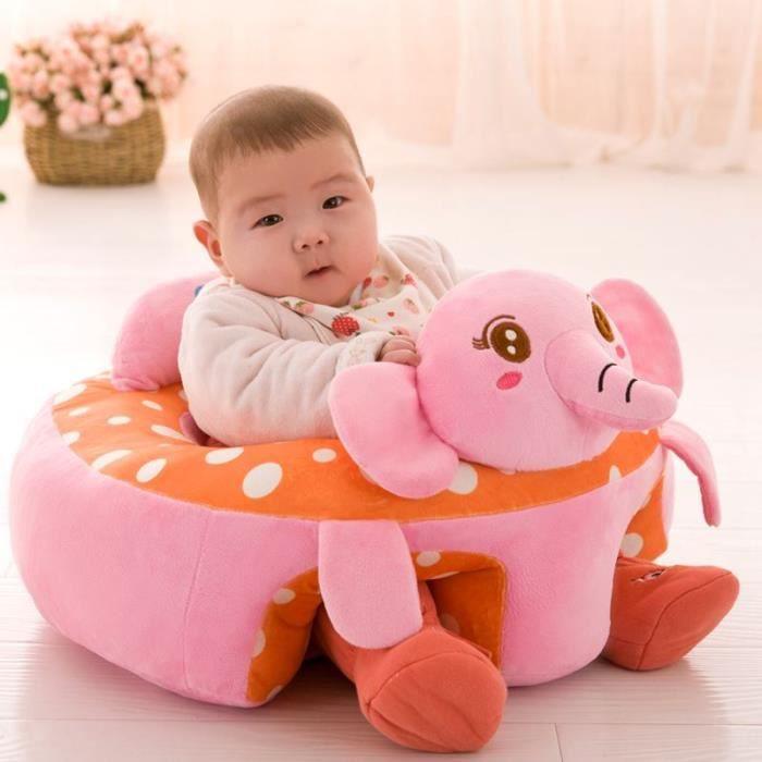 Housse Siège Sol Bébé Peluche - Apprendre à S'asseoir - Forme Animal Mignon (Sans Rembourrage)