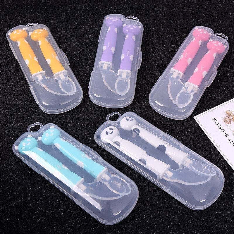 Cuillère d'entraînement en Silicone pour bébé Ref002