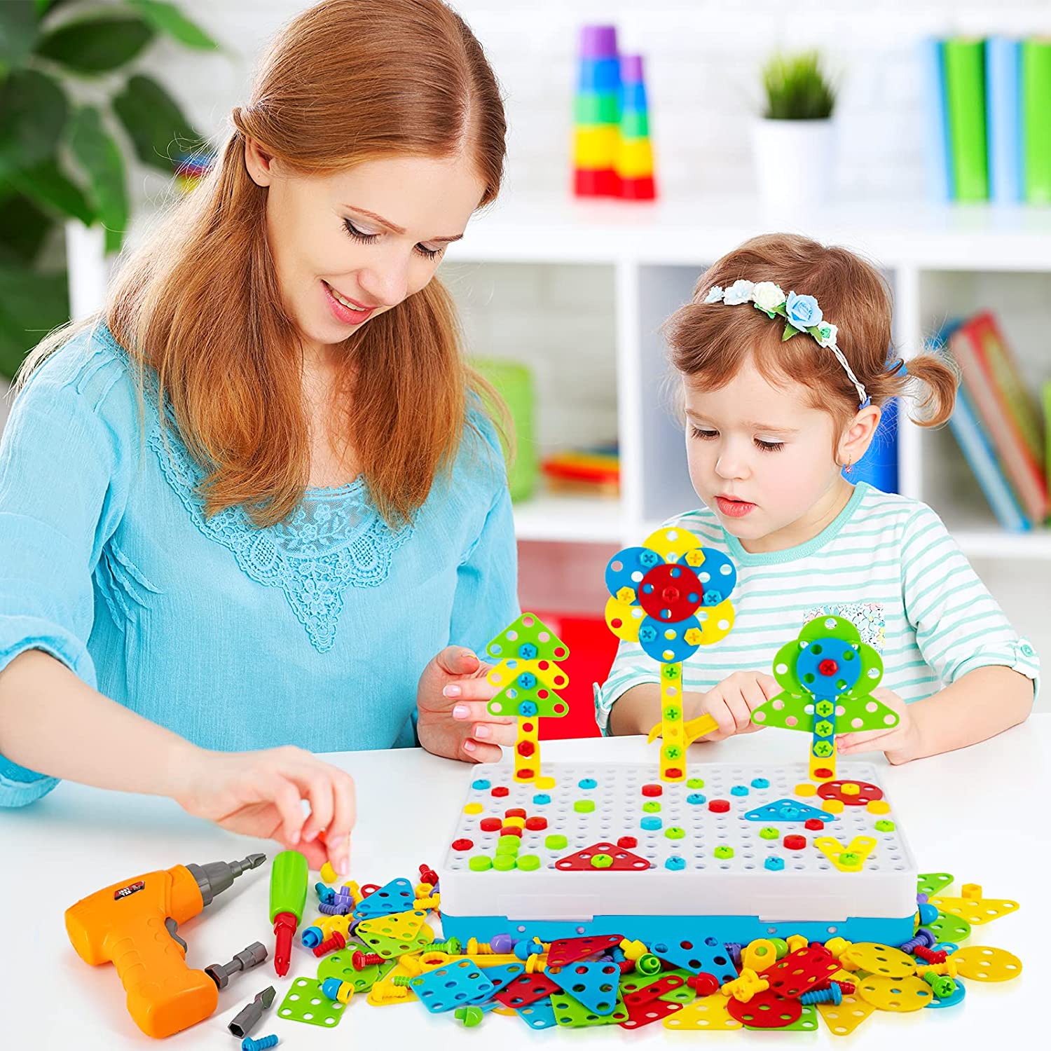 Jouets Puzzle  de Construction, ensembles d'outils de jeu pour enfants,