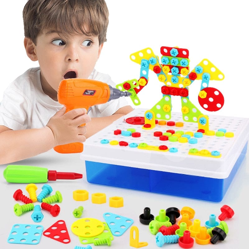 Jouets Puzzle  de Construction, ensembles d'outils de jeu pour enfants,