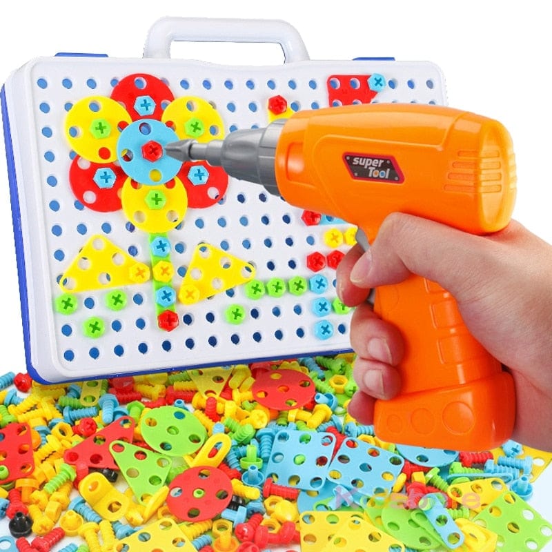 Jouets Puzzle  de Construction, ensembles d'outils de jeu pour enfants,