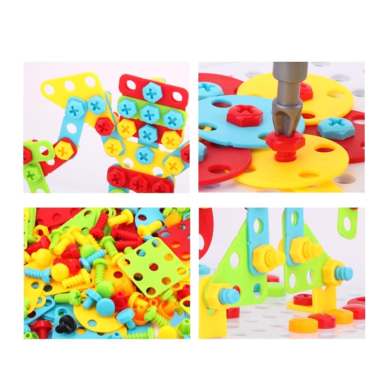 Jouets Puzzle  de Construction, ensembles d'outils de jeu pour enfants,