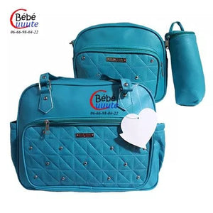 Pack Sac A Langer Bébé En Cuir 4 Pièces Beige