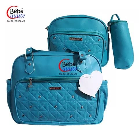 Pack Sac A Langer Bébé En Cuir 4 Pièces Beige