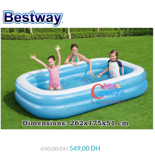 Piscine gonflable Grande taille Bleu