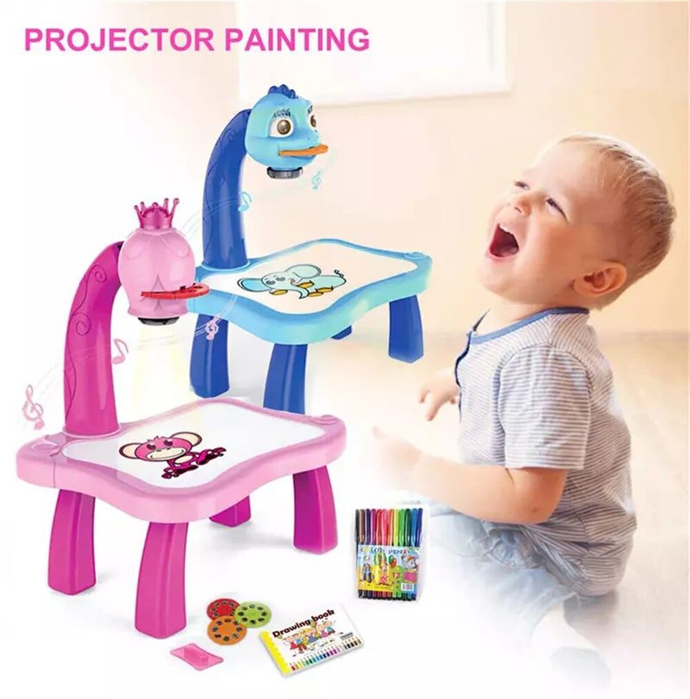 Table de dessin avec projecteur pour enfants