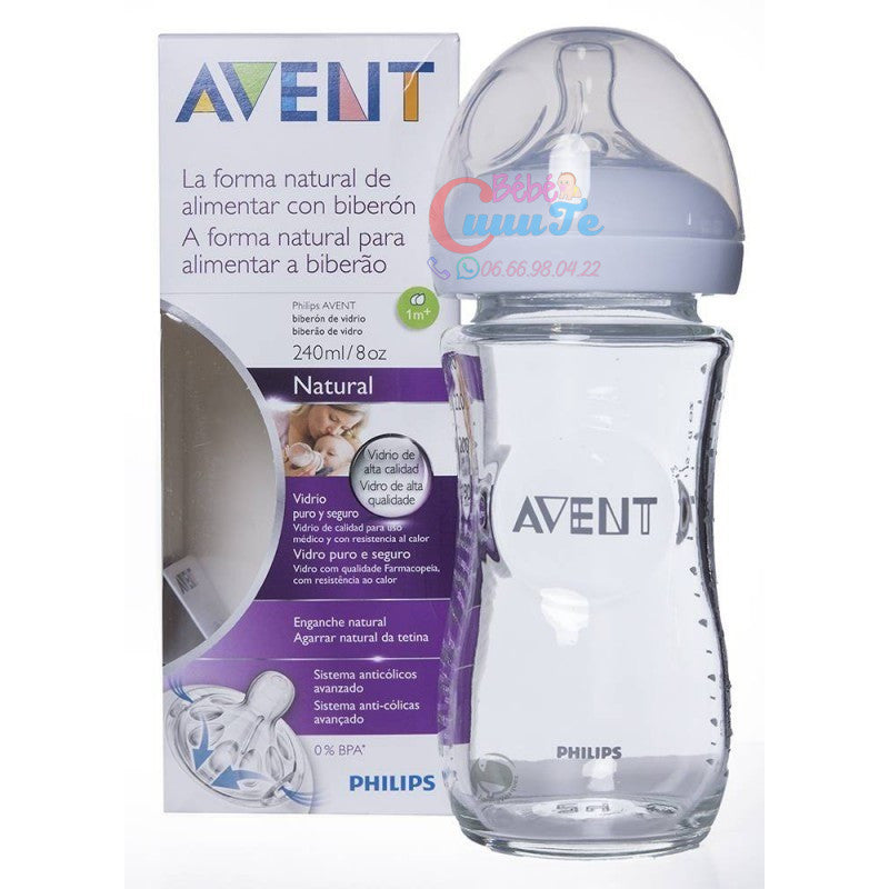 AVENT Biberon en verre 240ml - Bébé CuuuTe